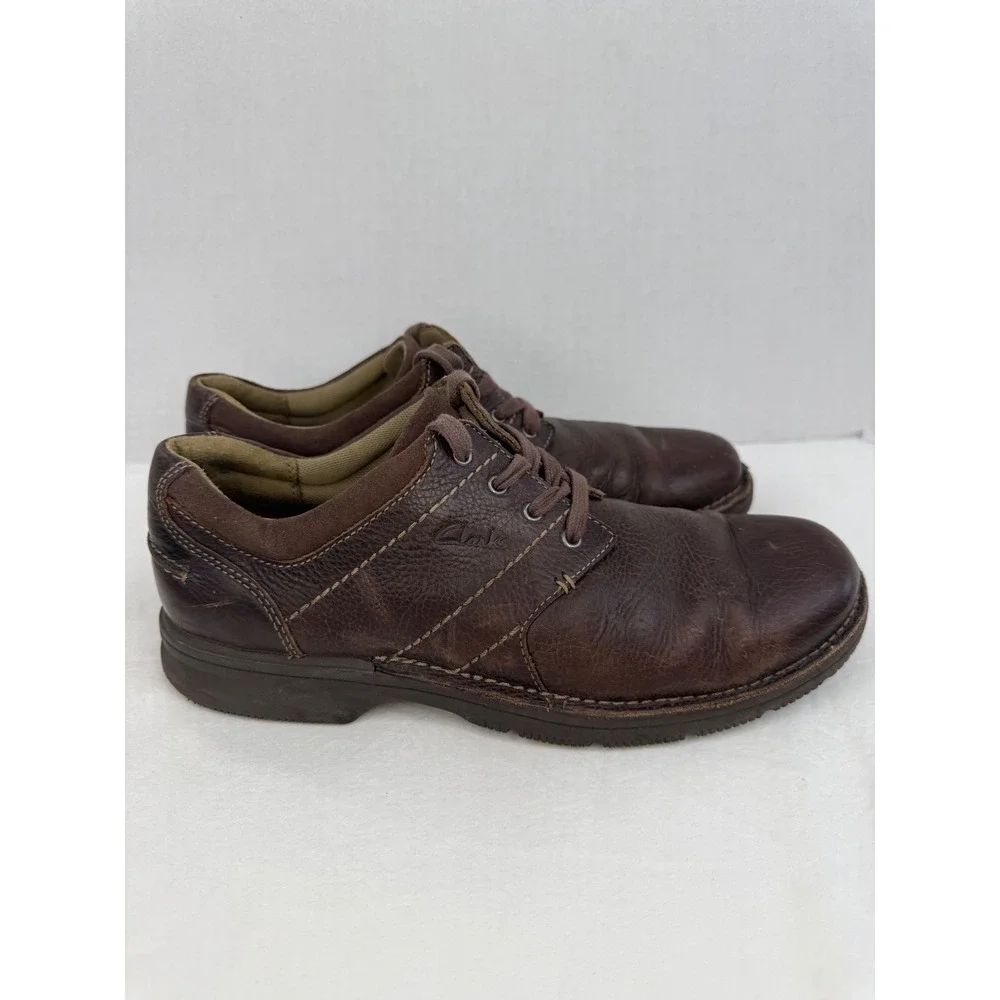 Vintage Y2k Clarks Mens 66255 Brown Leather‎ Lace Up Oxford Shoes Size 9M